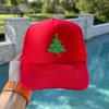 NACRE APPAREL Xmas Tree Embroidered Trucker Hat Christmas Embroidery Baseball Hat Neon Green #140 view 4