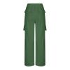 Women Fleece Cargo Sweatpants Casual Loose Fit Straight Leg Joggers Pants High Waisted Baggy Comfy Lounge Sweat Pants Green view 3