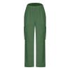 Women Fleece Cargo Sweatpants Casual Loose Fit Straight Leg Joggers Pants High Waisted Baggy Comfy Lounge Sweat Pants Green view 4