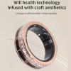 Zopsc Smart Rings for Men & Women, Diamond Decorated Ti Steel Shell Health Rings with Exercise Tracking, Steps Counter, Rotatable Fitness Tracker for Swimming, Running view 2