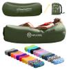 Nevlers Military Green Inflatable Lounger | No-Pump Blow Up Couch | 210T Polyester Outdoor Lounger for Use as Music Festival Essentials | Air Couch Inflatable Chair for Kids w/ 450 lbs. Capacity view 1