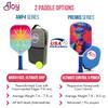 4Joy Pickleball Paddle - Premio Series - Thermoformed Premium T700 Carbon Fiber Pickleball Paddle Face - 16MM Honeycomb Core - Carbon Fiber - Cushioned Vegan Leather Stitched Grip (Sunset & Damask) view 2