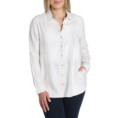 Jachs Girlfriend Women's Super Soft Feel Flannel Shirt (White Plaid,Large)