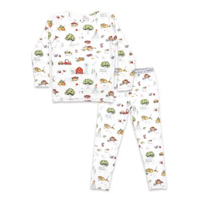 Bellabu Bear Two-Piece Pajama Set for Boys & Girls, Matching Family Pajamas, Rayon from Bamboo 4T (Fall Vibes, 4T)