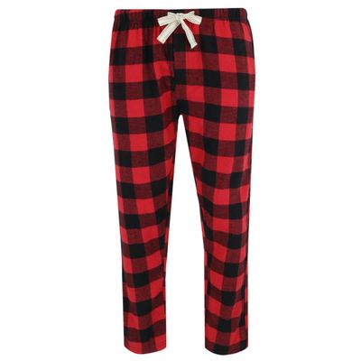 Bottoms Out Men's Plaid Flannel Open Bottom Pants, Xlarge, Red/Black