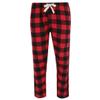 Bottoms Out Men's Plaid Flannel Open Bottom Pants, Xlarge, Red/Black view 1