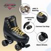 Sure-Grip Fame Black & Gold Unisex Indoor Roller Skates - Vegan Boot with Microfiber Lining - Offers Rock Nylon Plate & Aluminum Trucks - Matching 57mm Fame Black Indoor Wheels - Ideal for Beginners view 2