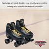 Sure-Grip Fame Black & Gold Unisex Indoor Roller Skates - Vegan Boot with Microfiber Lining - Offers Rock Nylon Plate & Aluminum Trucks - Matching 57mm Fame Black Indoor Wheels - Ideal for Beginners view 3