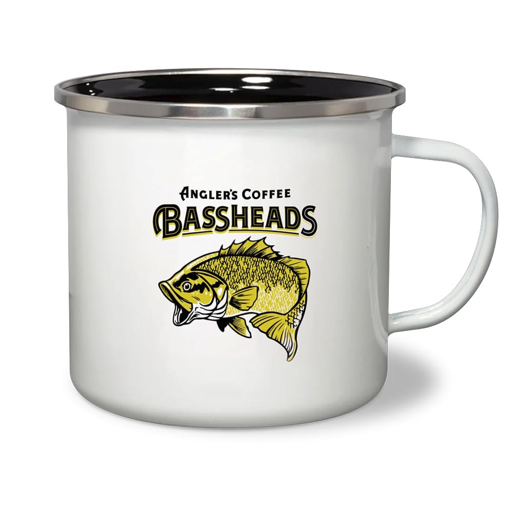 Angler's Coffee Stainless Steel Bassheads Camp Mug, 16 oz