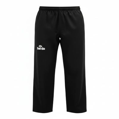 Daedo Taekwondo Training Pants - Black Taekwondo Pants, 100% Ribbed Polyester for Flexibility