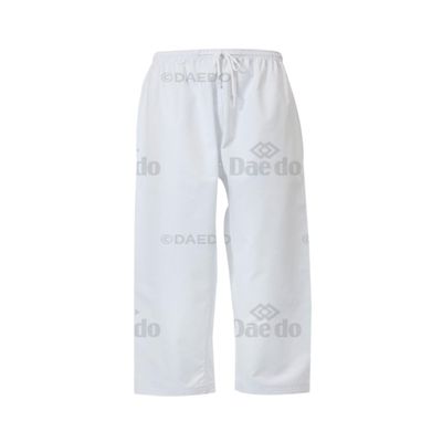 Daedo Taekwondo Training Pants - White Taekwondo Pants, 100% Ribbed Polyester for Flexibility