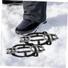 GLSTOY 1pair Outdoor Teeth Ice Cleats for Shoes Skid Spikes for Hiking Ice Fishing and Snow Removal Flexible and Random Colors view 4