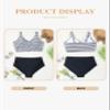 Eytino Womens Plus Size Bikini Sets V Neck Push Up Bikini Tops High Waisted Swim Bottom Striped Color Block 2 Piece Bathing Suits,3X Striped view 4