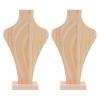 2pcs Wooden Necklace Display Stand, Vase Shaped Necklace Display Holder, LightWeight Wood Plank Jewelry Organizer Rack for Home and Professional Display (L) view 1