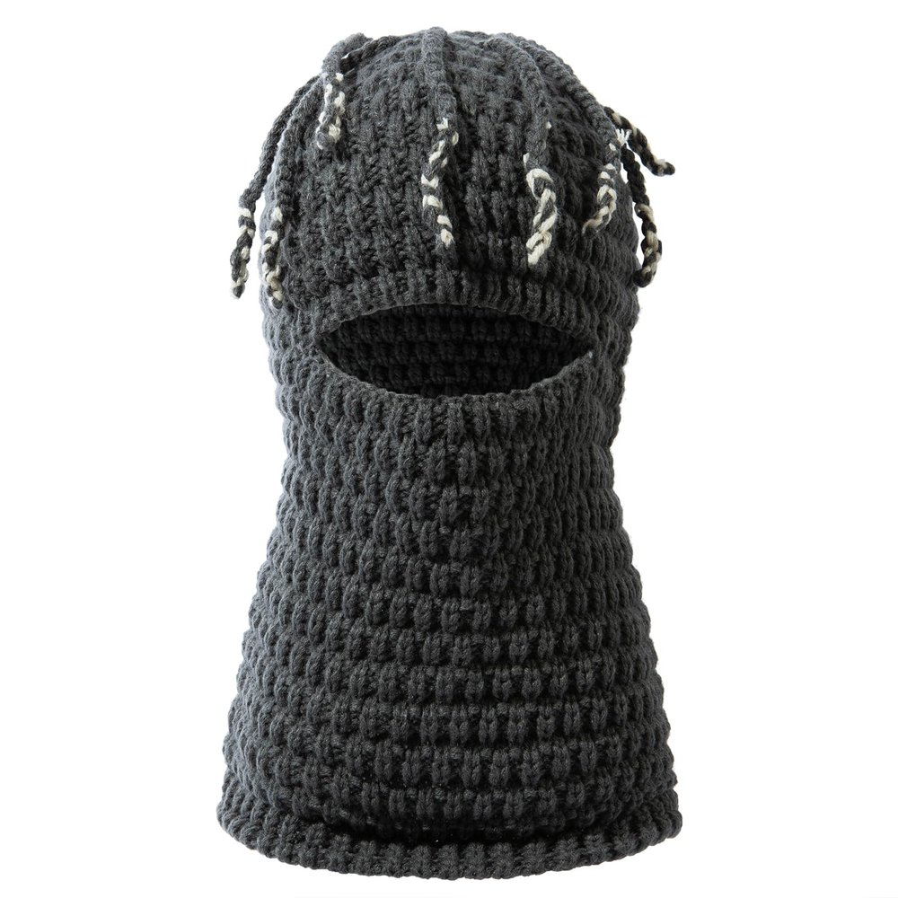 Gvatasz Knitted Balaclava Full Face Cover Ski Neck Gaiter Winter Balaclava Warm Knit Beanie Shiesty Full Face Mask,Grey
