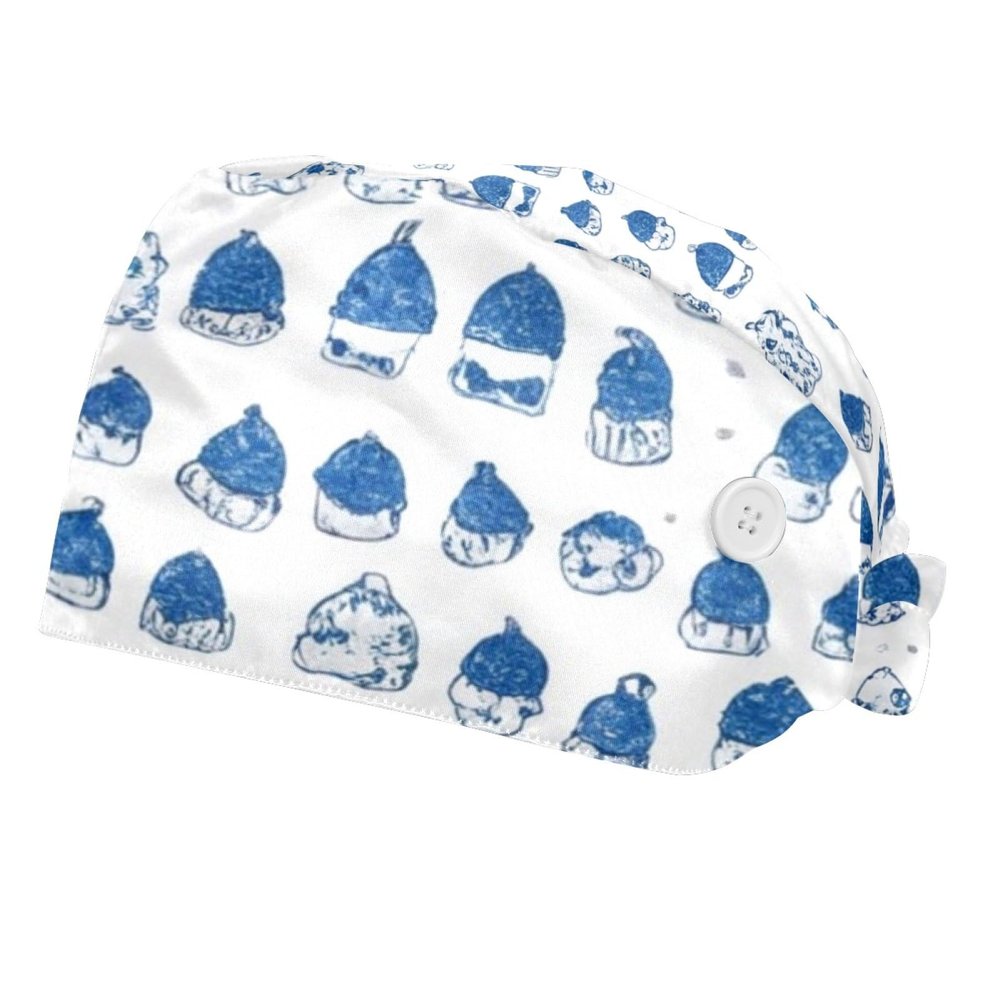 2 Pieces Scrub Caps Women Ponytail Scrub Cap Nurse Scrub Cap for Home Hats Gloves Multicoloured