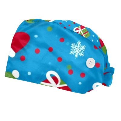2 Pieces Scrub Caps Women Dental Scrub Caps Surgeon Caps for Home Glove Gift Ball Christmas Multicoloured
