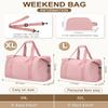 Expandable Travel Duffle Bag, Waterproof Weekender Overnight Bags for Women Men Hospital Bag for Women Labor Delivery Carry on Bag with Toiletry Bag for Travel Gym Airplanes(Pink, Large) view 2