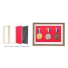 PATIKIL Medal Display Case, 3 Medal Display Frame Medal Shadow Box Sports Medal Display Picture Frame for Marathon Swimming Triathlon, Red Base Rosewood A4 view 4