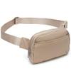 Pander Everywhere Belt Bag for Women, 5 Zipper Pockets Nylon Crossbody Fanny Pack Purse (Raw Linen). view 1