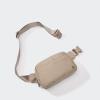 Pander Everywhere Belt Bag for Women, 5 Zipper Pockets Nylon Crossbody Fanny Pack Purse (Raw Linen). view 3