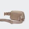Pander Everywhere Belt Bag for Women, 5 Zipper Pockets Nylon Crossbody Fanny Pack Purse (Raw Linen). view 4