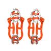 Yardenfun 1pair Teeth Stainless Steel Ice Cleat Spikes for Boots and Shoes Non-Slip Crampons for Outdoor Climbing Hiking Walking Snow and Ice Orange view 1