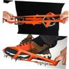 Yardenfun 1pair Teeth Stainless Steel Ice Cleat Spikes for Boots and Shoes Non-Slip Crampons for Outdoor Climbing Hiking Walking Snow and Ice Orange view 4