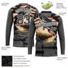 Customized Steel Gray Novelty Fishing T Shirts, Personalized Crewneck Long Sleeve Cool Fish Graphic Printed Tees for Men Boys Outdoor Enthusiasts Sports Fan Jersey Sun Protection Performance T-Shirt view 4