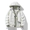 XUNRYAN Winter Coats Mens Sherpa Fleece Jackets Outdoor Zip Up Trucker Coat Warm Parka Anorak Cargo Jacket Multi Pockets view 2