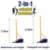 GenSDH Volleyball/Badminton Poles with Net, Portable Volleyball Net Stand with Wheels, Outdoor Sports Equipment for Adults & Youth,Style 1-5-6.6ft view 2