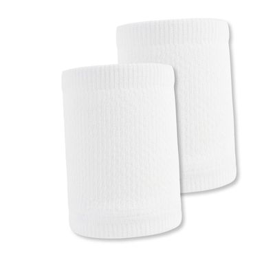 SEWOART 1pair Sports Compression Protective Wristband Breathable Wrist Support for Exercise Comfortable for Softball Volleyball Basketball Tennis White