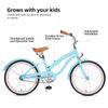 ACEGER Girls Beach Cruiser Bike for Kids 9-13 Years Old, 20" Single Speed Kids Bicycle Included Coaster Brake, Front and Rear Reflectors, Blue view 2