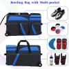Cxinesbag 3 Ball Bowling Bags With Wheels,Bowling Bags 3 Ball Roller With Shoes Compartment And Multiple Pockets,3 Ball Bowling Bag has Retractable Handle Extends to 41.5 in (blue) view 4