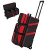 Cxinesbag 3 Ball Bowling Bags With Wheels,Bowling Bags 3 Ball Roller With Shoes Compartment And Multiple Pockets,3 Ball Bowling Bag has Retractable Handle Extends to 41.5 in (red) view 1