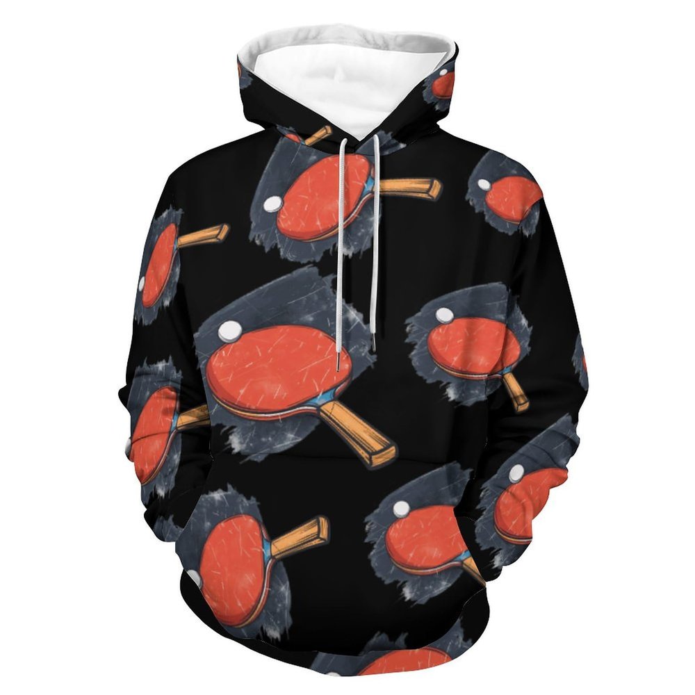 Vintage Table Tennis Retro Ping Pong Adult Hoodies Casual Sweatshirt Long Sleeve Pullover Hooded with Pockets for Women Men M