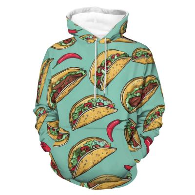 Mexican Food Tacos Pepper Red Adult Hoodies Casual Sweatshirt Long Sleeve Pullover Hooded with Pockets for Women Men M