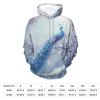 Blue Peacock Adult Hoodies Casual Sweatshirt Long Sleeve Pullover Hooded with Pockets for Women Men 4XL view 2