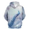 Blue Peacock Adult Hoodies Casual Sweatshirt Long Sleeve Pullover Hooded with Pockets for Women Men 4XL view 3