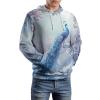 Blue Peacock Adult Hoodies Casual Sweatshirt Long Sleeve Pullover Hooded with Pockets for Women Men 4XL view 4