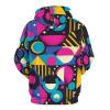 90s Geometric Adult Hoodies Casual Sweatshirt Long Sleeve Pullover Hooded with Pockets for Women Men M view 3