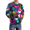 90s Geometric Adult Hoodies Casual Sweatshirt Long Sleeve Pullover Hooded with Pockets for Women Men M view 4
