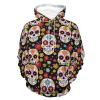 Mexican Skulls Pattern Adult Hoodies Casual Sweatshirt Long Sleeve Pullover Hooded with Pockets for Women Men M view 1