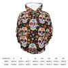 Mexican Skulls Pattern Adult Hoodies Casual Sweatshirt Long Sleeve Pullover Hooded with Pockets for Women Men M view 2
