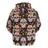 Mexican Skulls Pattern Adult Hoodies Casual Sweatshirt Long Sleeve Pullover Hooded with Pockets for Women Men M view 3