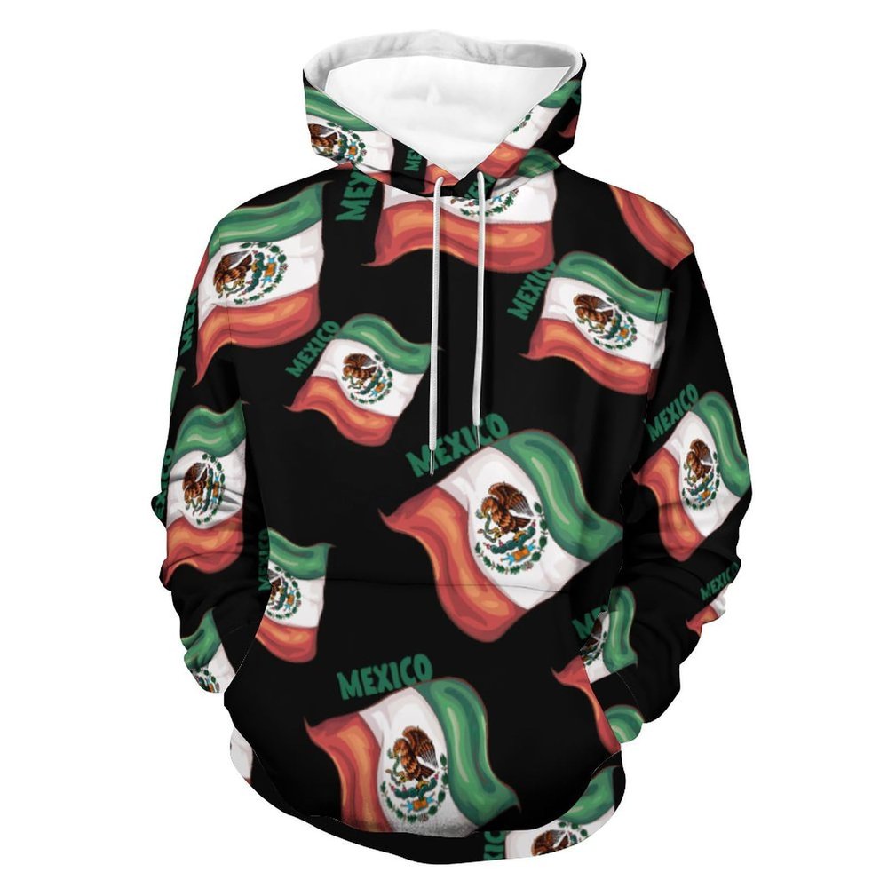 Mexican Independence Day Mexico Adult Hoodies Casual Sweatshirt Long Sleeve Pullover Hooded with Pockets for Women Men M