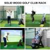 JevLoN Solid Wood Golf Club Storage Rack - Holds 7 Clubs, Wooden Golf Putter Display Stand Indoor & Outdoor Golf Club Organizer Display Rack 15.7x22.4x26 inch view 3