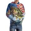 Bass Fishing American Flag Adult Hoodies Casual Sweatshirt Long Sleeve Pullover Hooded with Pockets for Women Men 3XL view 4