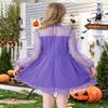Durio Purple Dress Polka Dots Mesh Long Sleeve High Waist Dresses Fall Dresses Special Occasion Dresses Purple 7 Years view 4