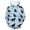 Cute Cats Paw Prints Adult Hoodies Casual Sweatshirt Long Sleeve Pullover Hooded with Pockets for Women Men M view 1
